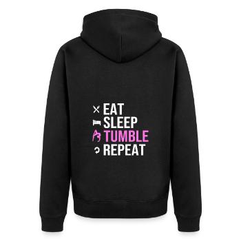 gymnast - Unisex Premium Organic Zip Hoodie - black - Back - Nico (187cm)