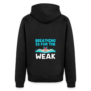 Schwimmen Schwimmer Schwimmbad Schwimmlehrer - Unisex Premium Bio Zip Hoodie - Schwarz - Hinten - Nico (187cm)