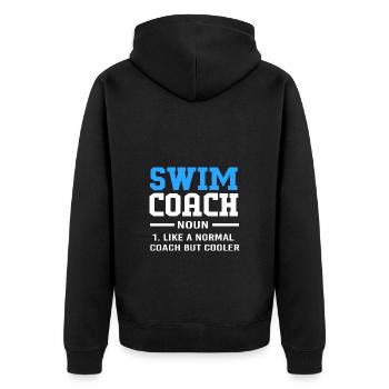 Schwimmen Schwimmer Schwimmbad Schwimmlehrer - Unisex Premium Bio Zip Hoodie - Schwarz - Hinten - Nico (187cm)