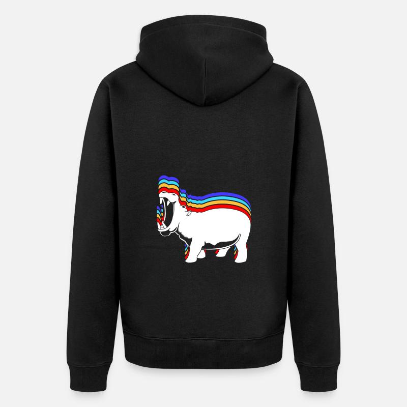Nilpferd - Unisex Premium Bio Zip Hoodie - Schwarz