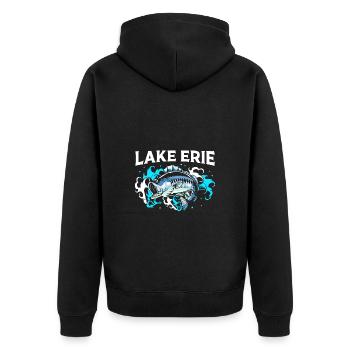 Great Lakes - Unisex Premium Organic Zip Hoodie - black - Back - Nico (187cm)