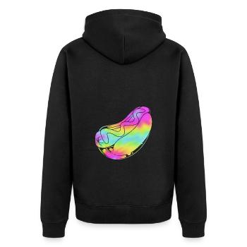 Hot Dog Snack - Unisex Premium Organic Zip Hoodie - black - Back - Nico (187cm)
