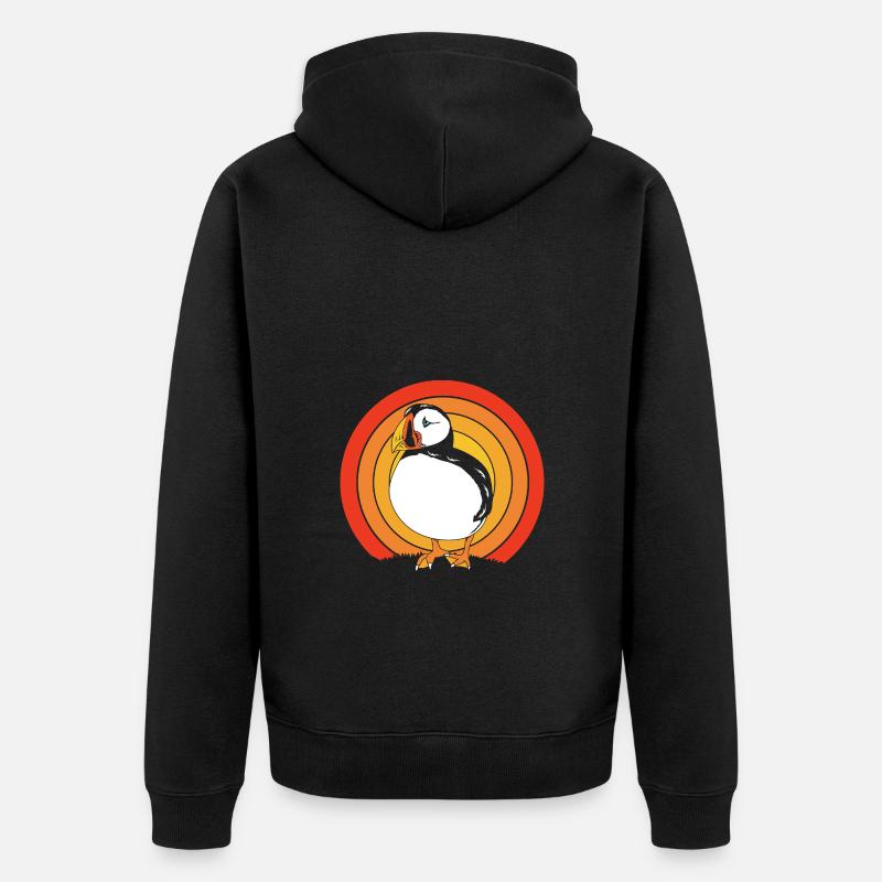 Papageientaucher Puffin - Unisex Premium Bio Zip Hoodie - Schwarz
