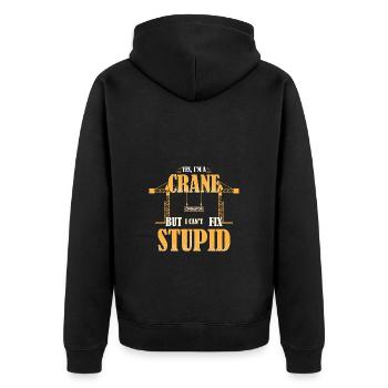 Crane operator crane - Unisex Premium Organic Zip Hoodie - black - Back - Nico (187cm)