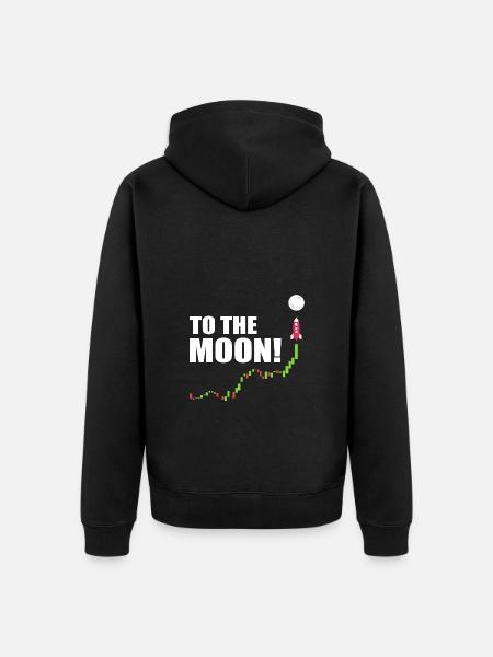 Bitcoin To The Moon - Unisex Premium Organic Zip Hoodie - black