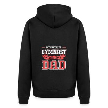 Athletics - Unisex Premium Organic Zip Hoodie - black - Back - Nico (187cm)