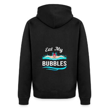 Schwimmen Schwimmer Schwimmbad Schwimmlehrer - Unisex Premium Bio Zip Hoodie - Schwarz - Hinten - Nico (187cm)