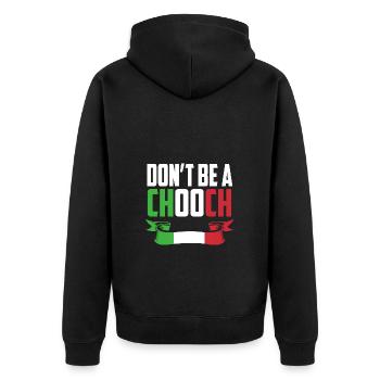 Italienisch Italia Italien - Unisex Premium Bio Zip Hoodie - Schwarz - Hinten - Nico (187cm)