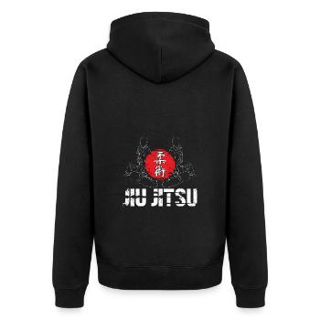 Jiu Jitsu Autodéfense - Veste à capuche bio Premium Unisexe - noir - Dos - Nico (187cm)