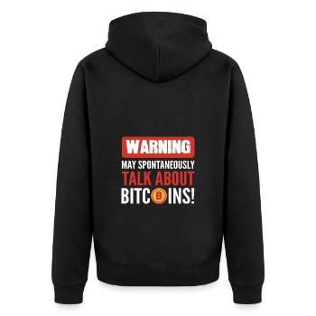 Bitcoin - Unisex Premium Bio Zip Hoodie - Schwarz - Hinten - Nico (187cm)