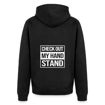 Gymnastics - Unisex Premium Organic Zip Hoodie - black - Back - Nico (187cm)