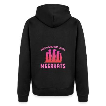 Erdmännchen Mädchen Tochter - Unisex Premium Bio Zip Hoodie - Schwarz - Hinten - Nico (187cm)