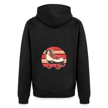 Roller Skating Roller Skates Inline Skates - Unisex Premium Organic Zip Hoodie - black - Back - Nico (187cm)