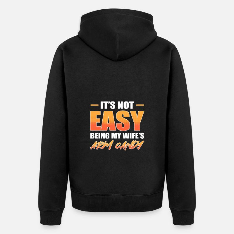Arm Candy Ehemann - Unisex Premium Bio Zip Hoodie - Schwarz
