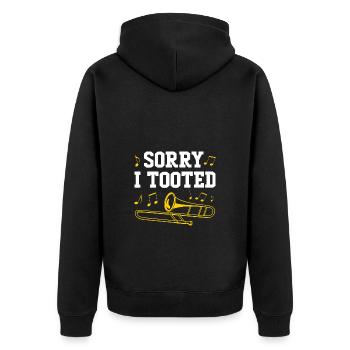Posaune - Unisex Premium Bio Zip Hoodie - Schwarz - Hinten - Nico (187cm)