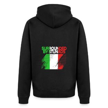Italienisch Italia Italien - Unisex Premium Bio Zip Hoodie - Schwarz - Hinten - Nico (187cm)