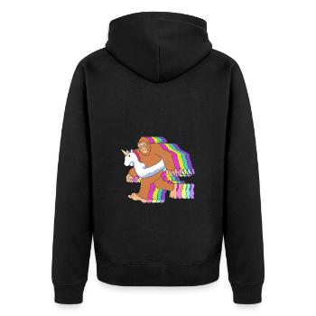 Pool Party - Unisex Premium Bio Zip Hoodie - Schwarz - Hinten - Nico (187cm)