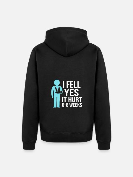 Broken Arm Bone Fracture - Unisex Premium Organic Zip Hoodie - black