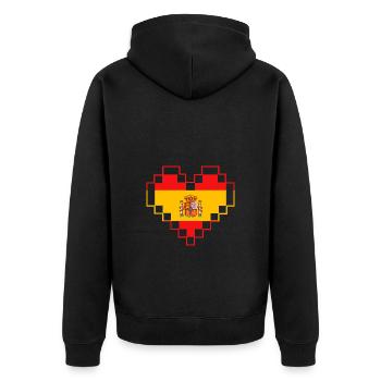 Spanien Spanisch - Unisex Premium Bio Zip Hoodie - Schwarz - Hinten - Nico (187cm)
