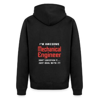 Mechanical Engineer - Unisex Premium Organic Zip Hoodie - black - Back - Nico (187cm)