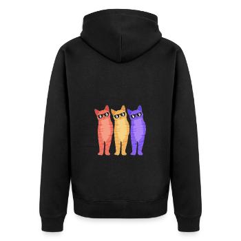 Chat tigré - Veste à capuche bio Premium Unisexe - noir - Dos - Nico (187cm)