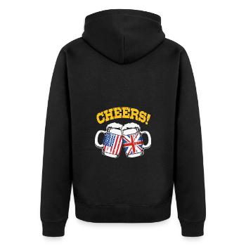 Angleterre - Veste à capuche bio Premium Unisexe - noir - Dos - Nico (187cm)