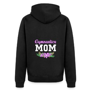 Leichtathletik - Unisex Premium Bio Zip Hoodie - Schwarz - Hinten - Nico (187cm)