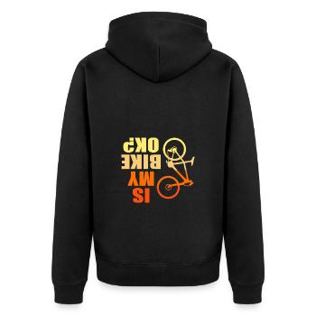 Mountain biking Mountain biking Mountain bikers - Unisex Premium Organic Zip Hoodie - black - Back - Nico (187cm)