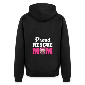Hund Rettung Tierrechte Tierrettung Tierheim - Unisex Premium Bio Zip Hoodie - Schwarz - Hinten - Nico (187cm)