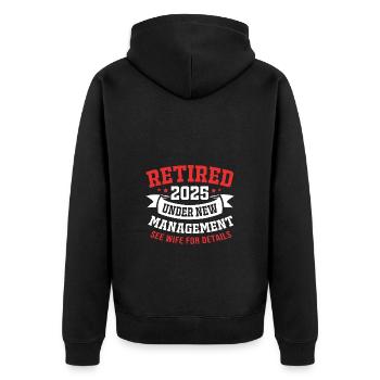 Retirement 2025 Pensioner Pension Pensioner - Unisex Premium Organic Zip Hoodie - black - Back - Nico (187cm)