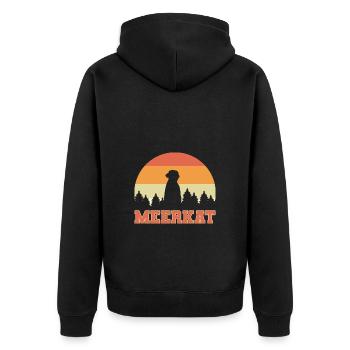Meerkat - Unisex Premium Organic Zip Hoodie - black - Back - Nico (187cm)