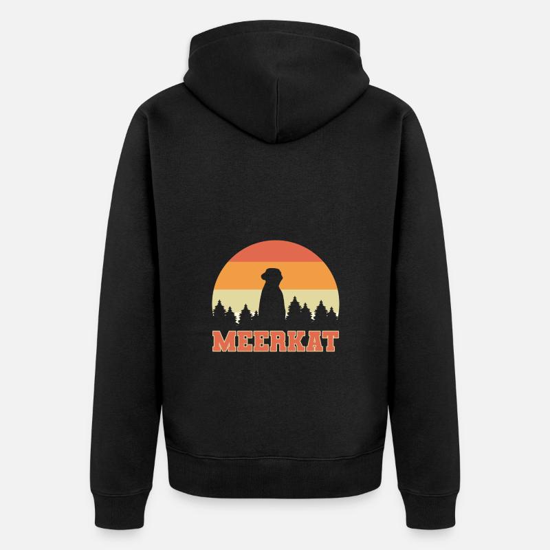 Erdmännchen - Unisex Premium Bio Zip Hoodie - Schwarz