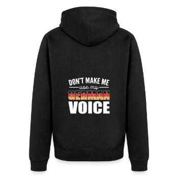 Deutschland - Unisex Premium Bio Zip Hoodie - Schwarz - Hinten - Nico (187cm)