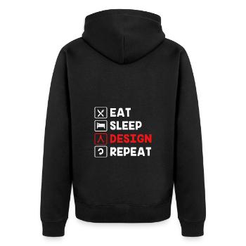 Architecture - Unisex Premium Organic Zip Hoodie - black - Back - Nico (187cm)