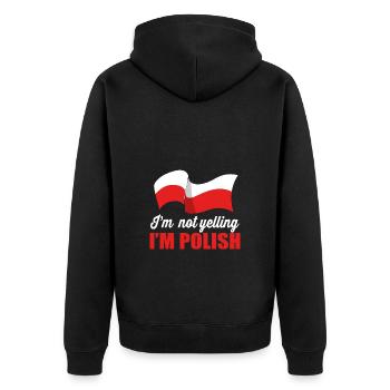 Pologne Polonais - Veste à capuche bio Premium Unisexe - noir - Dos - Nico (187cm)