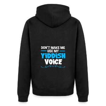 Hanukkah - Unisex Premium Organic Zip Hoodie - black - Back - Nico (187cm)