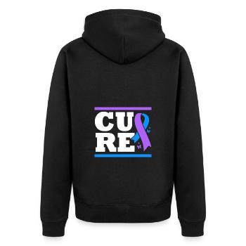 Rheuma Arthritis - Unisex Premium Bio Zip Hoodie - Schwarz - Hinten - Nico (187cm)