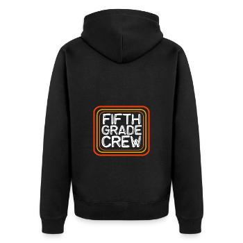 5. Klasse - Unisex Premium Bio Zip Hoodie - Schwarz - Hinten - Nico (187cm)