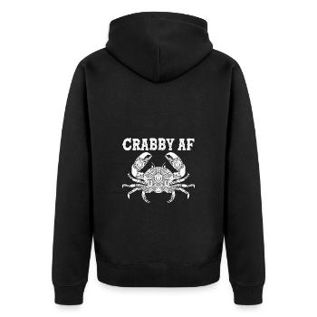 Crab - Unisex Premium Organic Zip Hoodie - black - Back - Nico (187cm)
