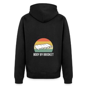 BBQ Grill King Grill Master Grill Tongs - Unisex Premium Organic Zip Hoodie - black - Back - Nico (187cm)