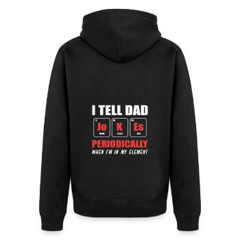 Dad Joke Father's Day Funny Sayings - Unisex Premium Organic Zip Hoodie - black - Back - Nico (187cm)