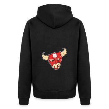 Bitcoin - Unisex Premium Organic Zip Hoodie - black - Back - Nico (187cm)