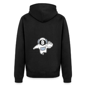 Bitcoin - Unisex Premium Organic Zip Hoodie - black - Back - Nico (187cm)