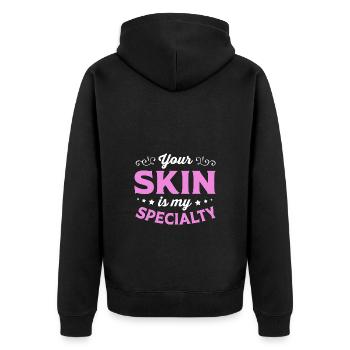 Beautician - Unisex Premium Organic Zip Hoodie - black - Back - Nico (187cm)