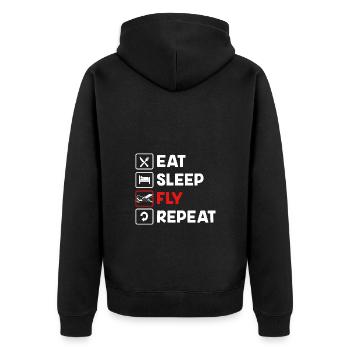 Air traffic controller - Unisex Premium Organic Zip Hoodie - black - Back - Nico (187cm)
