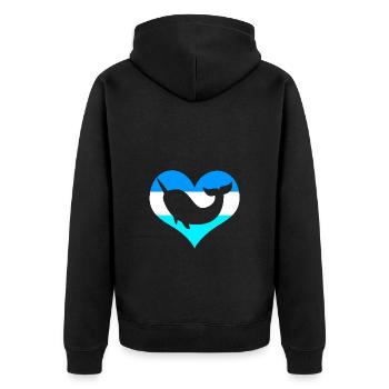 Narwal - Unisex Premium Bio Zip Hoodie - Schwarz - Hinten - Nico (187cm)