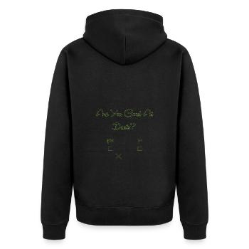 Dart Dartboard Dartpfeil - Unisex Premium Organic Zip Hoodie - black - Back - Nico (187cm)