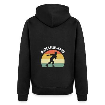 Roller Skating Roller Skates Inline Skates - Unisex Premium Organic Zip Hoodie - black - Back - Nico (187cm)