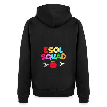 Englischlehrerin Englisch Lehrer - Unisex Premium Bio Zip Hoodie - Schwarz - Hinten - Nico (187cm)