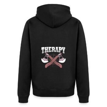 Axt - Unisex Premium Bio Zip Hoodie - Schwarz - Hinten - Nico (187cm)
